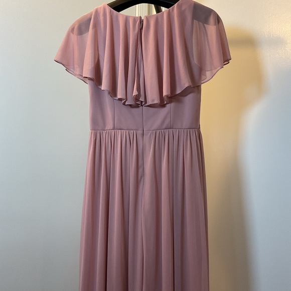 13. Azazie Vintage Mauve Pink Ruffled Tiered Maxi Dress Size A10 - Picture 8 of 8
